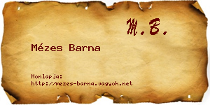 Mézes Barna névjegykártya