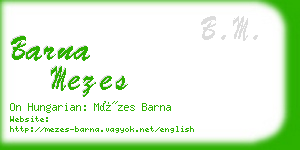 barna mezes business card